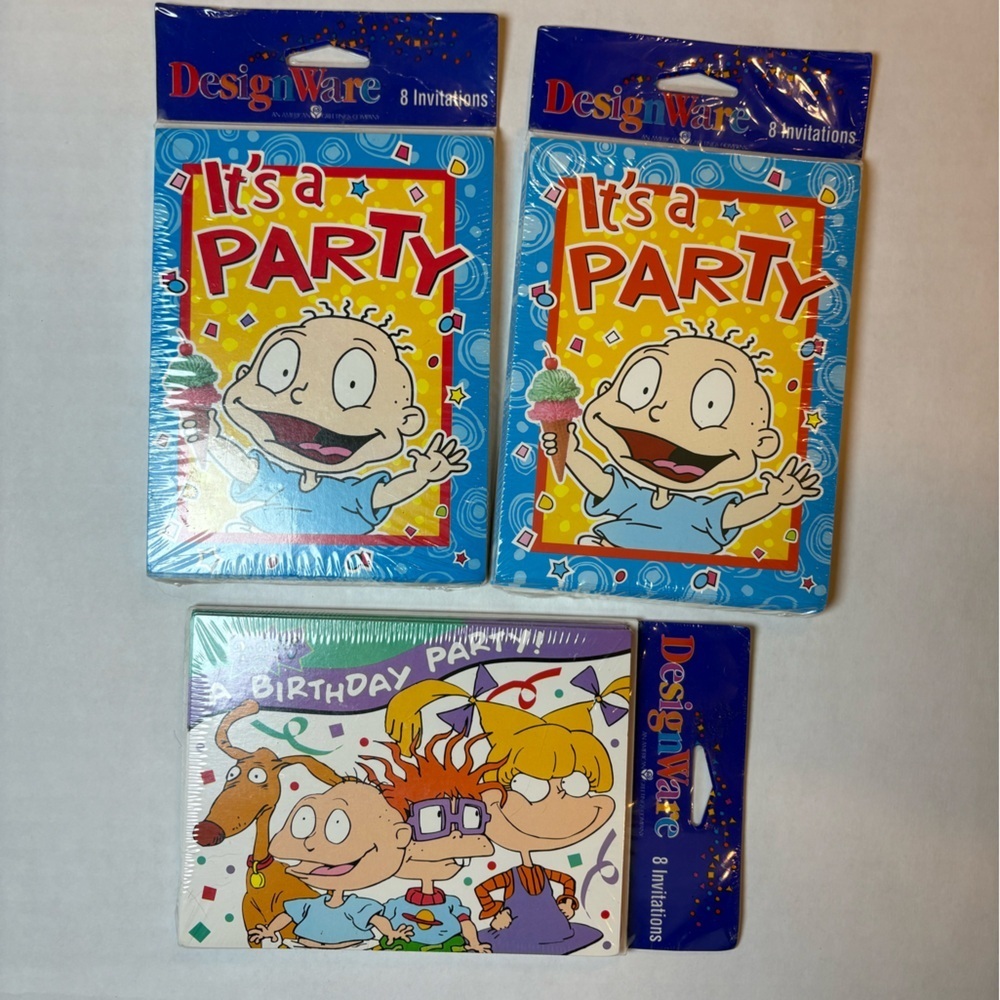 Nickelodeon Rugrats VTG birthday invitations 3 sealed packages 24 NOS NIP